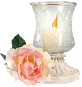 a candle with rose